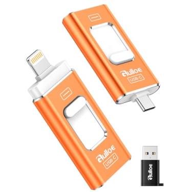 Imagem de Gulloe Flash Drive de interface dupla de 64 GB para armazenamento de fotos, vídeos, cartão de memória portátil – sem necessidade de aplicativo, compatível com iPhone 17/16/15/14/13/12/11, iPad