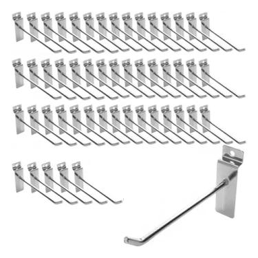 Imagem de Loja de Roupas em Supermercado Quiosque na Rua Armário Parede Metal Display Slot Board Hook Férreo Confiável Oxidação Corrosão Extremidade Inclinada 30 Graus Auto Slide Economia Espaço Prático Profiss