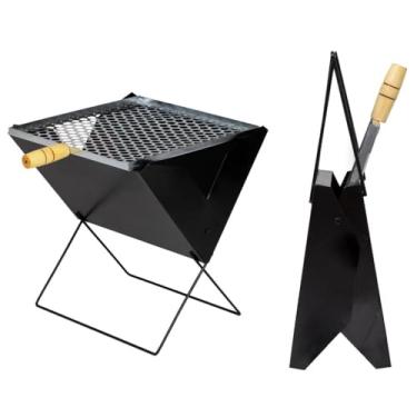 Imagem de Churrasqueira Portátil Tipo Maleta – Compacta para Praias, Campings e Pescarias, Fácil de Transportar com Alça, Ideal para Churrasco ao Ar Livre em Grupo Pequeno