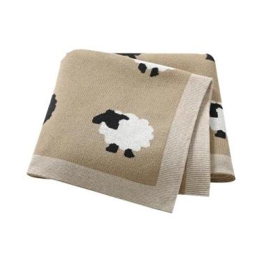 Imagem de Cobertores De Algodão Unissex Para Bebês 90x70cm, Envoltório De Tricô 