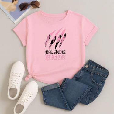 Imagem de Camiseta 100% Algodão Estampa Blackpink Garras 611 Look Outfit Malha C