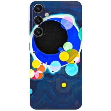 Imagem de Berkin Arts Compatível com Samsung Galaxy S24 FE 5G Capa de telefone de silicone arte campo colorido Moongate (vários círculos por Wassily Kandinsky)