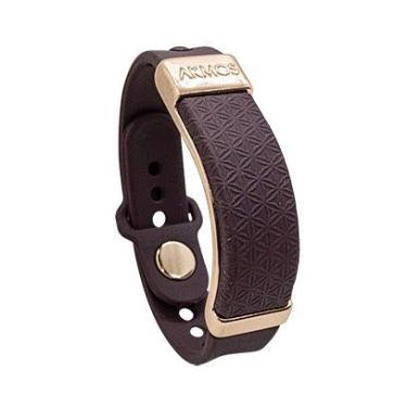 Imagem de Pulseira Akmos Magnética Terapêutica Original, Bordô, P/M 19 CM