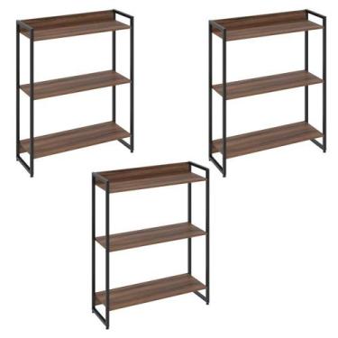 Imagem de Kit 3 Estantes Multiuso Escritório Industrial 3 Prateleiras Areta 104x
