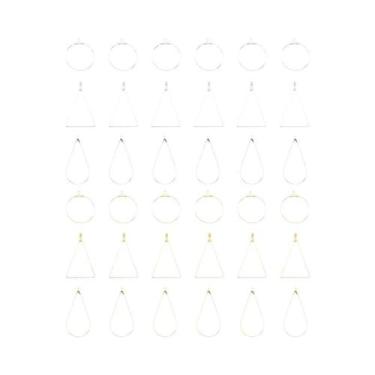 Imagem de Kit De Brincos De Argola Em Prata, Ouro E Cobre Com Ganchos E Fechos P