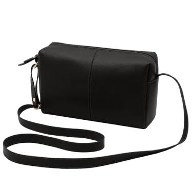 Imagem de Bolsa Feminina Transversal de Couro Bovino Legítimo Mariart Capim (Preto)
