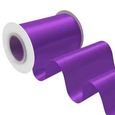 Imagem de Simplegoal Fita de cetim roxa dupla face extra larga 10 cm x 38 metros fitas de poliéster para embrulho de presente, fita de tecido para artesanato, buquê de flores, costura, artes, decoração de festa
