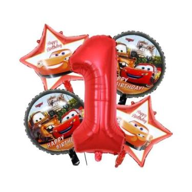 Imagem de Conjunto De Balões De Folha Do Lightning McQueen Para Decoração De Fes