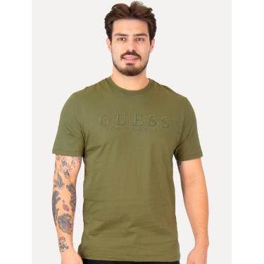 Imagem de Camiseta Guess Los Angeles Embroidered Verde Militar-Masculino
