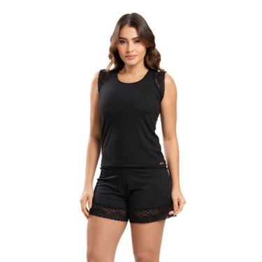 Imagem de Short Doll Flavia IMI Pijama Feminino em Suede Canelado Confortável pa