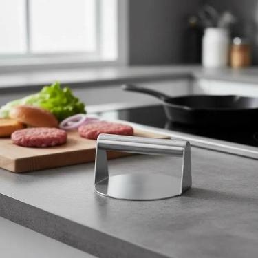 Imagem de Amassador Prensa Modelador Smash Burger Caseiro Aço Inox - Bsan Shop