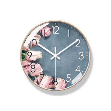 Imagem de Relógio de parede simples nórdico doméstico relógio de parede relógio de quartzo relógio de parede quarto sala de estar relógio silencioso relógio de parede para quarto (B)