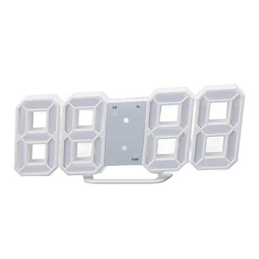 Imagem de Acouto Relógio Digital LED 3D Com Função de Tempo, Temperatura e Alarme - Luz Noturna Com Controle Remoto, para Casa e Escritório (Versão Padrão)