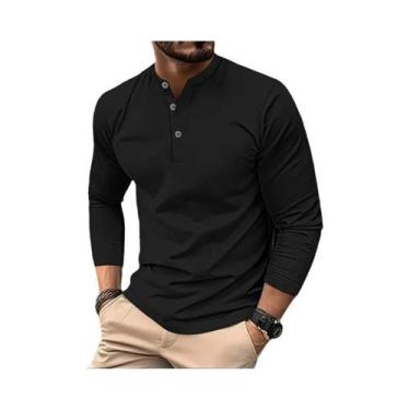 Imagem de Camiseta Masculina De Verão De Manga Longa Henry Polo Respirável Confo