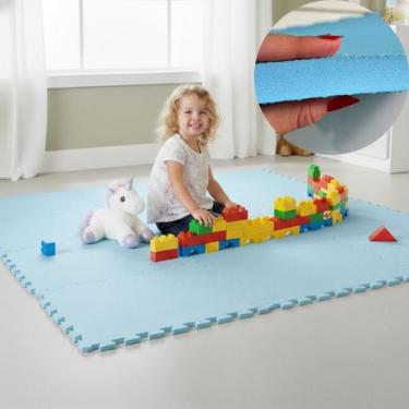 Imagem de KIT 12 Placas Tapete Tatame EVA 50x50cm 20mm 24 Bordas Emborrachado Ex
