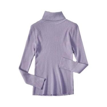 Imagem de Suéter Feminino De Gola Alta Preto, Moda De Inverno, Tricô Elástico, T