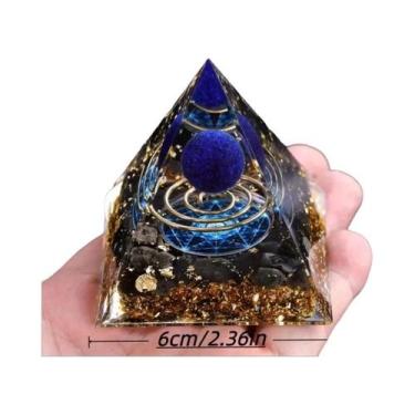 Imagem de Pirâmide De Orgonite De Flor De Lótus Branca Com Opala, Peça Decorativ