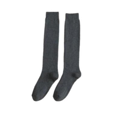 Imagem de Meias Masculinas De Cano Longo Para Outono/Inverno, Grossas, De Veludo