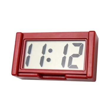 Imagem de Relógio digital pequeno operado por bateria | Relógio de de tela grande pequeno digital com suporte autoadesivo, bastão para automóvel, caminhão, motocicleta