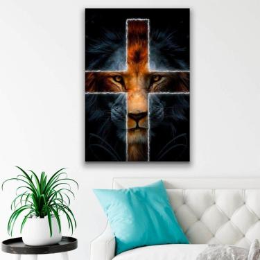 Imagem de Quadro Leão Cruz -- Br Artes