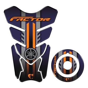 Imagem de Kit Adesivo Protetor Tanque E Bocal Moto Yamaha Factor Azul Cor Azul