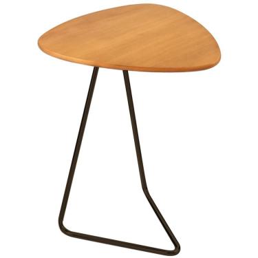 Imagem de Mesa De Apoio Folha Castanho Em Metal Café 69 Cm