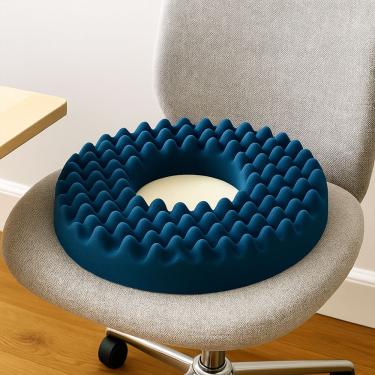 Imagem de Almofada Caixa De Ovo Redonda 45x45 Cm – Conforto Anatômico E Alívio De Pressão Para Uso Terapêutico E Diário