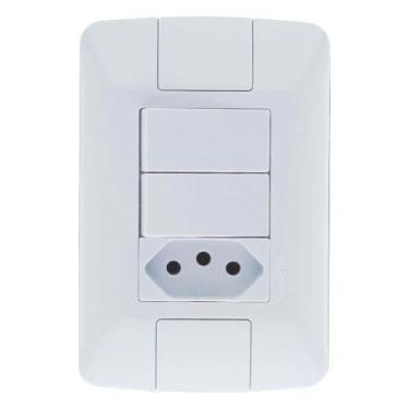Imagem de Conjunto 2 Interruptores Simples + Tomada 10a - Linha Aria - Tramontin