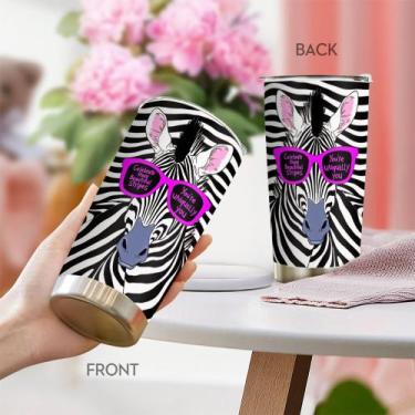 Imagem de Caneca de café Tumbler Oasisdream 600 ml com estampa Zebra
