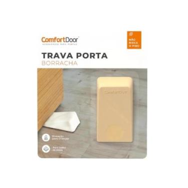 Imagem de Fixador Calço Trava Porta De Borracha Multiuso Comfortdoor, Marrom-Cla