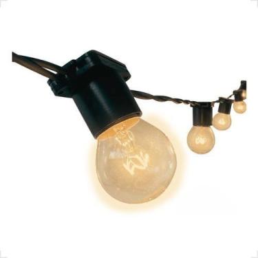 Imagem de Varal de Luzes 20 Metros com 20 Soquetes Bivolt Externo Água Para Lâmp