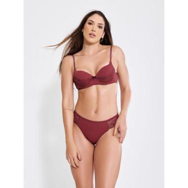 Imagem de Conjunto lingerie canelado sexy com bojo e renda - ALTIÊ INTIMATE, Ver
