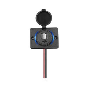 Imagem de Carregador De Carro Dual USB QC3.0 18W PD Adaptador Redondo À Prova d'