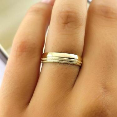 Imagem de Par de Alianças de Casamento Eternize em Ouro 18K Abaulada 4mm - JoiaU