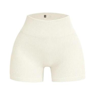 Imagem de Shorts De Yoga Femininos De Cintura Alta Sem Costura Com Efeito Levant