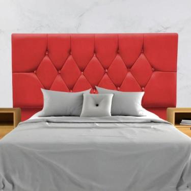 Imagem de Cabeceira Para Cama Box Estofada Casal 140 Cm Suede Madri Vermelho - T