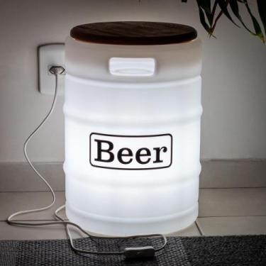 Imagem de Banco com Luminária Beer Barrel White - Desembrulha