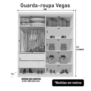 Imagem de Guarda Roupa Solteiro 100% MDF Vegas Bom Pastor, Naturale/OFF