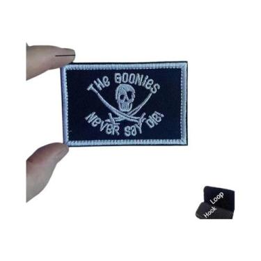 Imagem de Emblema Tático Bordado De Caveira, Adesivo Para Mochila, Nunca Desista