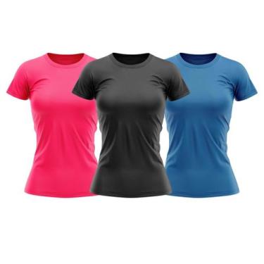 Imagem de Kit 3 Camisas Proteção Solar Manga Curta Feminina Blusa Térmica - TR4,