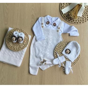 Imagem de Saída de Maternidade 6 Peças Leãozinho  Tricot com Body, Manta e Acess