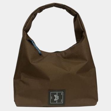 Imagem de Bolsa Hobo Nylon Marrom - felipe borges acessórios