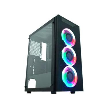 Imagem de Gabinete Gamer K-Mex Asgard 3 CG-03Z5 RGB - ATX 8 FAN Preto