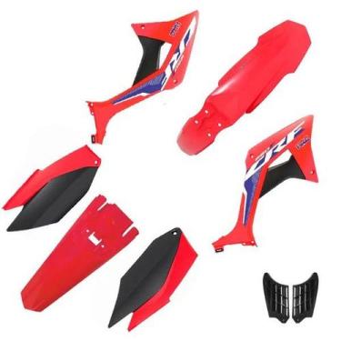 Imagem de Kit Plástico Carenagem C/ Adesivos Biker Evo Crf 250f, Vermelho / Pret