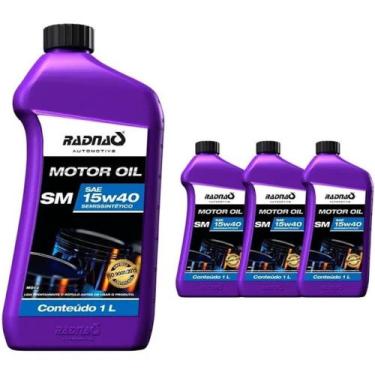 Imagem de Óleo Radnaq 15w40 semi sintético API SM carro Kit 4 L carro