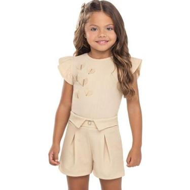 Imagem de Conjunto Infantil Verão Angero Iris-Malha Provence areia tamanho:8cor: