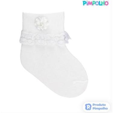 Imagem de Meia Infantil Feminina Festa PIMPOLHO Cor:BrancoTamanho:16a20, Branco,