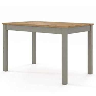 Imagem de Mesa de Jantar Retangular Cinza Lavado - Madeira Marrom Antique - 75,5 Alt X 120 Larg X 75 Prof - Móveis para Sala e Cozinha - Acabamento em Cera, Madeira Pinus Elliottis - PENSE DENTRO DA CAIXA