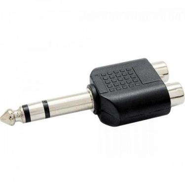 Imagem de Adaptador Plug P10 Stereo Para 2x Jack RCA Niquel ADAP0031 Storm - PCT