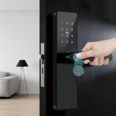Imagem de Fechadura Inteligente Biométrica, Fechadura digital avançada com impressão digital
